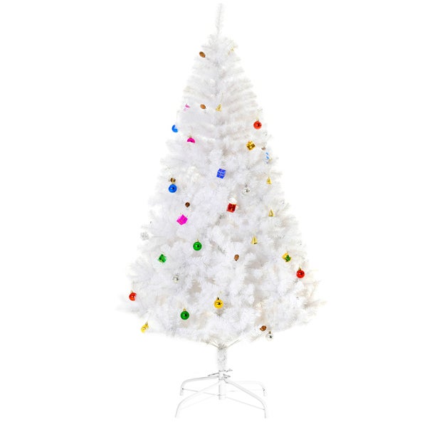 HOMCOM Weihnachtsbaum, Ø105 x H180 cm, PVC, Weiß