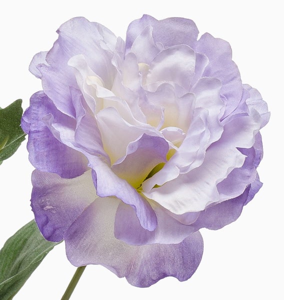 Künstlicher Magnolienzweig mit rosafarbenen Knospen und grünen Blättern an einem braunen Stiel.