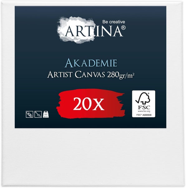 Artina Akademie Keilrahmen im 20er Set, 280 Gramm pro Quadratmeter, FSC zertifiziert.