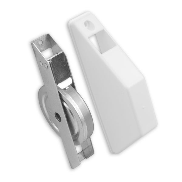 Mini Rollladen-Halbeinlass-Gurtwickler | Lochabstand 135 mm | ohne Gurt | weiß