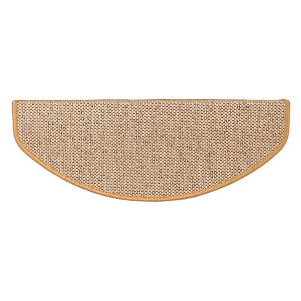 FLOORDIREKT Stufenmatte Sabang - Sisaloptik - Gekettelter Rand & Selbstklebend - Natur - 23,5 x 65 cm - Halbrund