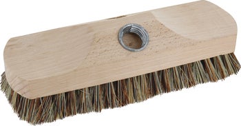 Holzbesenaufsatz mit Naturborsten und Gewindeaufnahme für Stiele