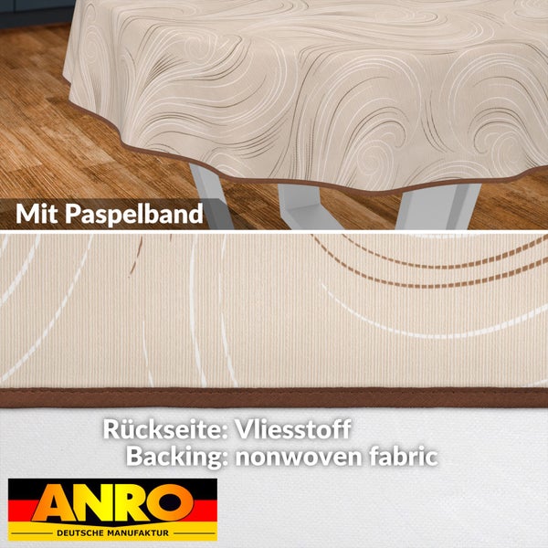 Tischdecke mit Paspelband und Vliesstoffrückseite