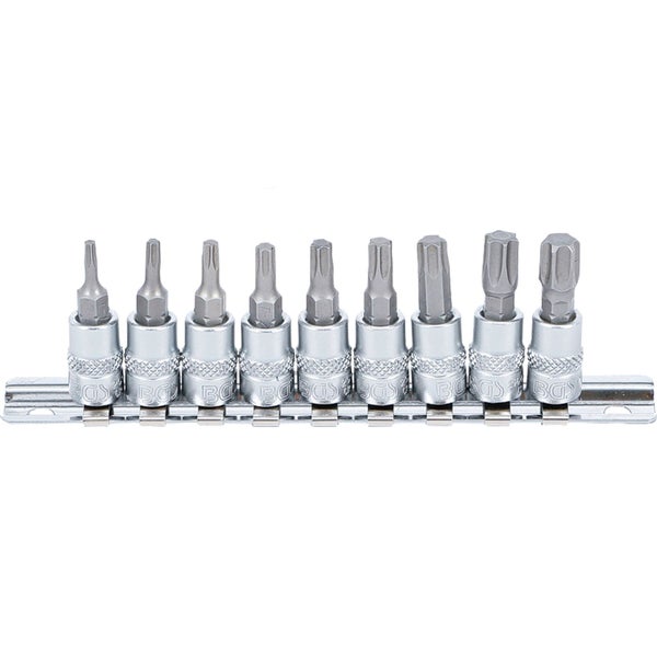 BGS Bit-Einsatz-Satz Antrieb Innenvierkant 6,3 mm (1/4) T-Profil (für Torx) T10 - T50 9tlg. - 2164
