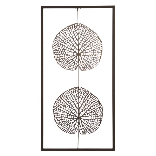 Wandrelief GILDE LEAFS Wandbild silber Höhe 61cm Breite 31cm Metall