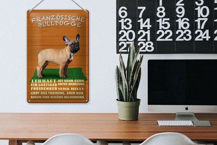 Blechschild Spruch 20x30cm französische Bulldogge Hund