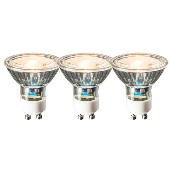 Set mit 3 GU10 LED-Lampen 6W 450 Lumen 2700K dimmbar