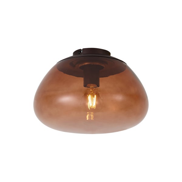 Moderne Deckenleuchte mit kuppelförmigem Glasschirm und filigraner LED Lichtquelle