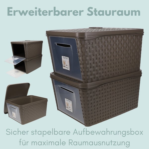 Stapelbare Aufbewahrungsboxen aus Kunststoff zur Aufbewahrung und Organisation