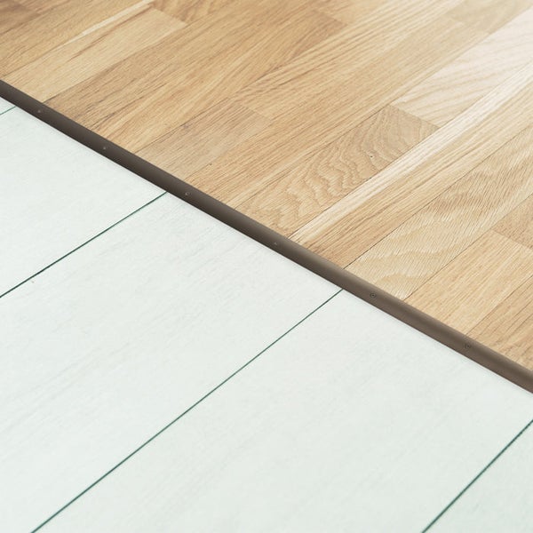FLOORDIREKT Übergangsprofil - Übergang zwischen Bodenbelägen - Breite: 30 mm - Edelstahl-matt - Vorgebohrt - 100 cm