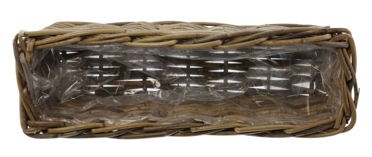 FRANK FLECHTWAREN | Pflanzkasten Rattan, klein, RATTAN, ca. 46 x 16 x 15 cm