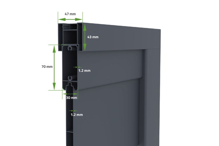 Schiebetor aus Aluminium 3,5 m SUNNY 350C140 Grau