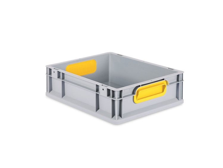 PROREGAL Spar Set 16x Eurobox Nextgen Color HxBxT 12 x 30 x 40 cm 11 Liter Griffe Gelb Geschlossen Glatter Boden Eurobehälter Transportbox