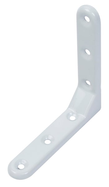 Winkelverbinder aus Metall mit mehreren Befestigungslöchern zur stabilen Montage von Regalen oder Holzkonstruktionen.