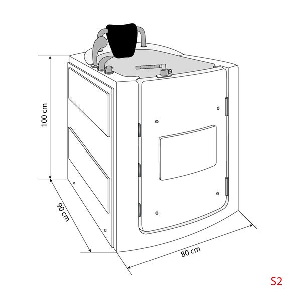Senioren Wanne Sitzbadewanne Sitzwanne Badewanne mit Tür Pool S10