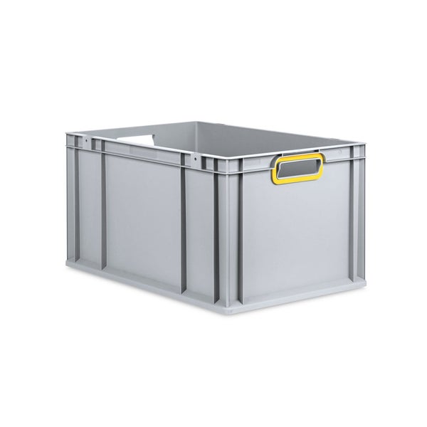 PROREGAL Eurobox Nextgen Color HxBxT 32 x 40 x 60 cm 65 Liter Griffe Gelb Offen Verstärkter Boden Eurobehälter Transportbox