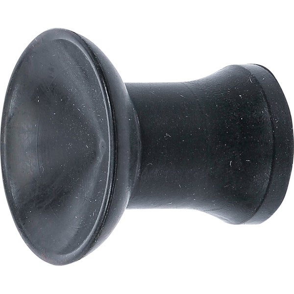 Schwarzer Gummipuffer für Türen oder Möbel in konischer Form.