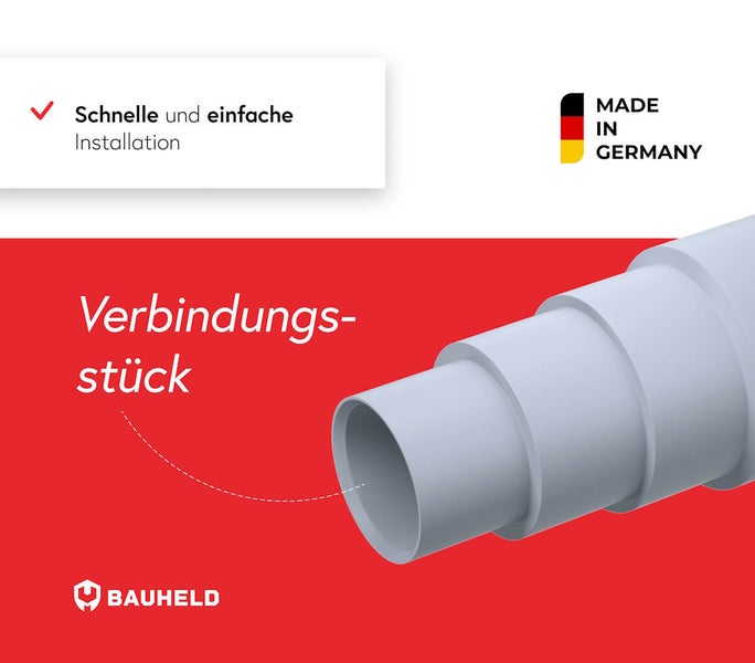 Bauheld Verbindungsstück für schnelle und einfache Installation, hergestellt in Deutschland