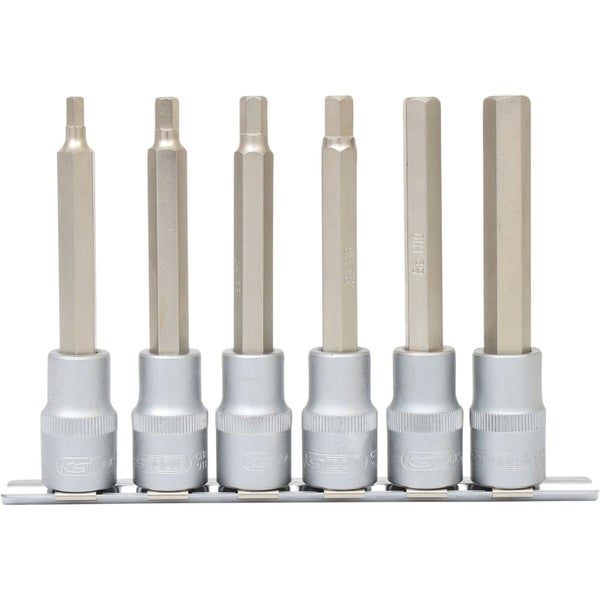 KS TOOLS 1/2 Bit-Stecknuss-Satz Innensechskant lang 6tlg. - 911.1336
