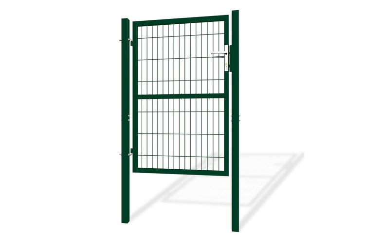 RAZO Zauntor Metall 1m Gartentür  Breite 106  x Höhe 146 cm Moosgrün, inkl. Griff, Schloss und Schlüssel I Gartenpforte Einfahrtstor Hoftür