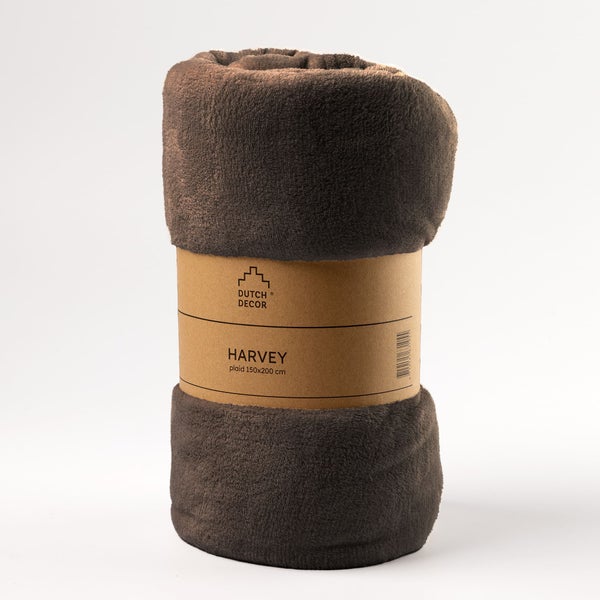Gerollte Kuscheldecke mit Papierbanderole Dutch Decor Logo Harvey 150x200 cm