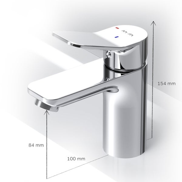 AM.PM Waschtischarmatur mit Einhebelmischer mit Klick-Ablaufgarnitur ECO-START FXA82800 X-Joy