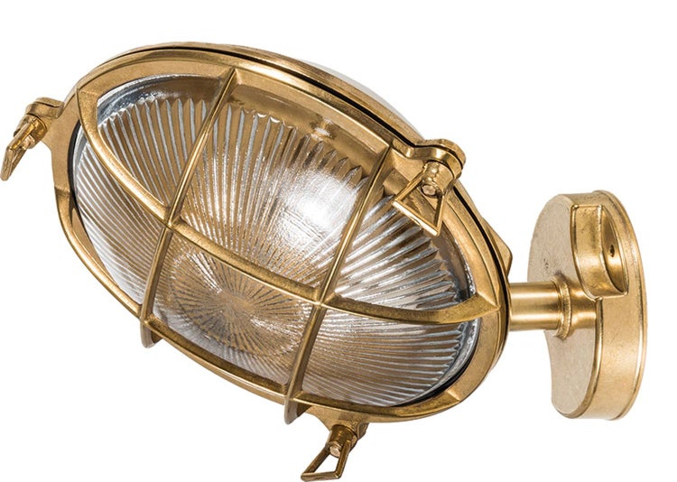 Ovale Wandleuchte mit Schutzgitter