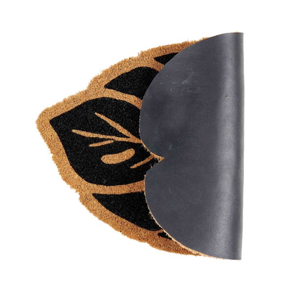 Fußmatte in Blattform mit Pflanzenmotiv