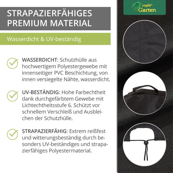 Schutzhülle für Keramikgrill Premium 2.0 Schwarz rund Ø 80 x 83 cm