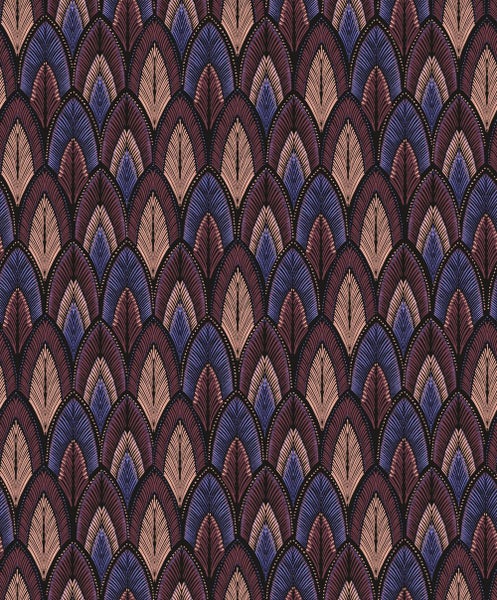 Dekorative Tapete mit stilisiertem Blattmuster