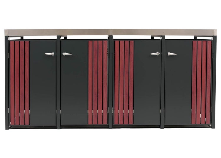 Mülltonnenbox für vier Mülltonnen