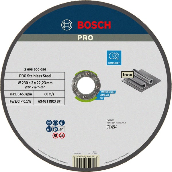 Bosch PRO Stainless Steel Trennscheibe 230 x 2 x 22,23 mm - 2608600096
