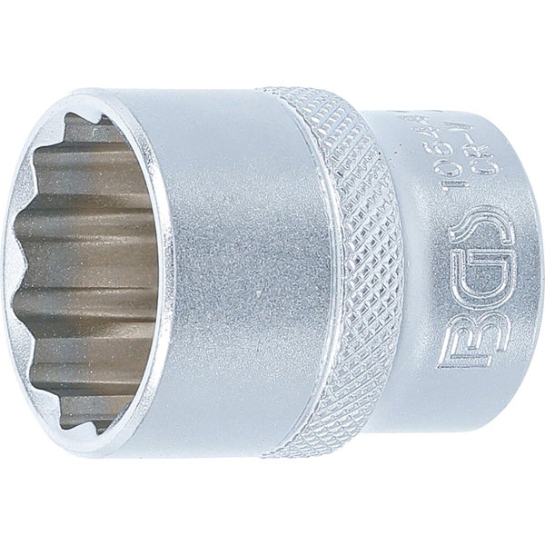 BGS Steckschlüssel-Einsatz Zwölfkant Antrieb Innenvierkant 12,5 mm (1/2) SW 24 mm - 10644