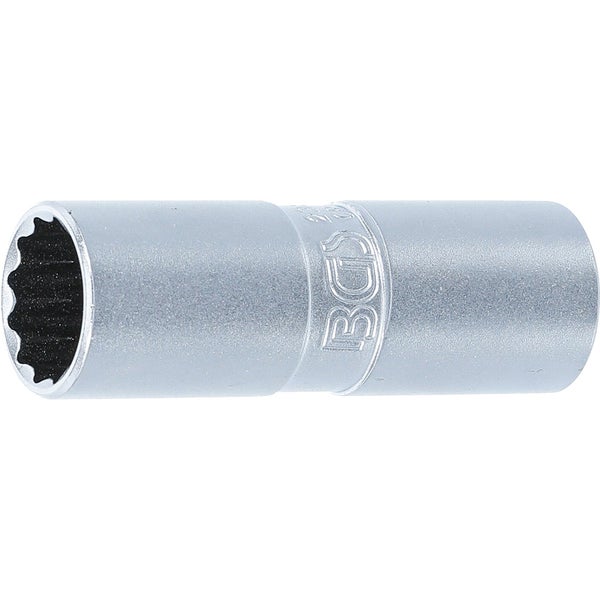 BGS Zündkerzen-Einsatz mit Haltegummi Zwölfkant Antrieb Innenvierkant 12,5 mm (1/2) SW 16 mm - 2385