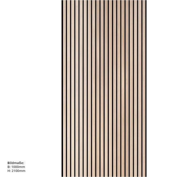 Holzoptik Streifen, 100x210cm, fugenlose Wandpaneele aus Alu-Verbund 3mm, Duschrückwand