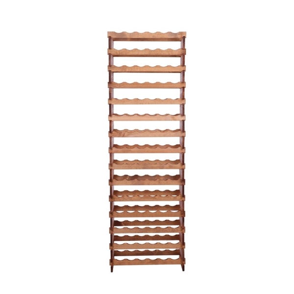 Weinregal VINOTECA FLEX PRO HxBxT 205x65x28cm 90 Flaschen auf 15 Ebenen Massives Kiefernholz Braun geölt