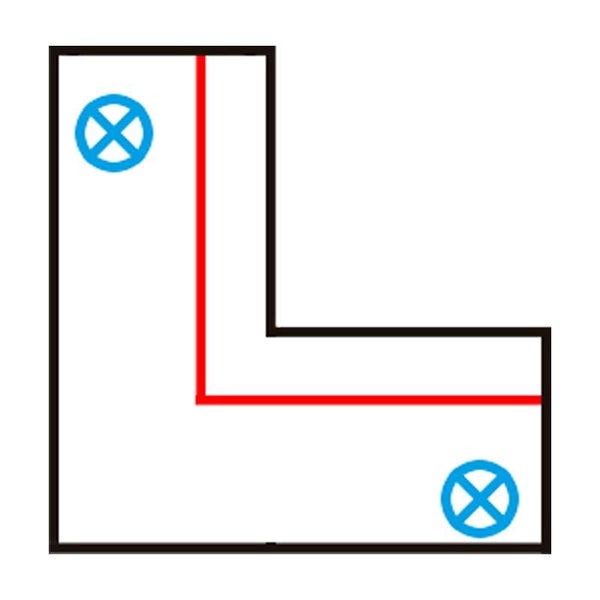L-Kupplungsstück für 3-Phasen-Schiene schwarz rechts - 3-phasig