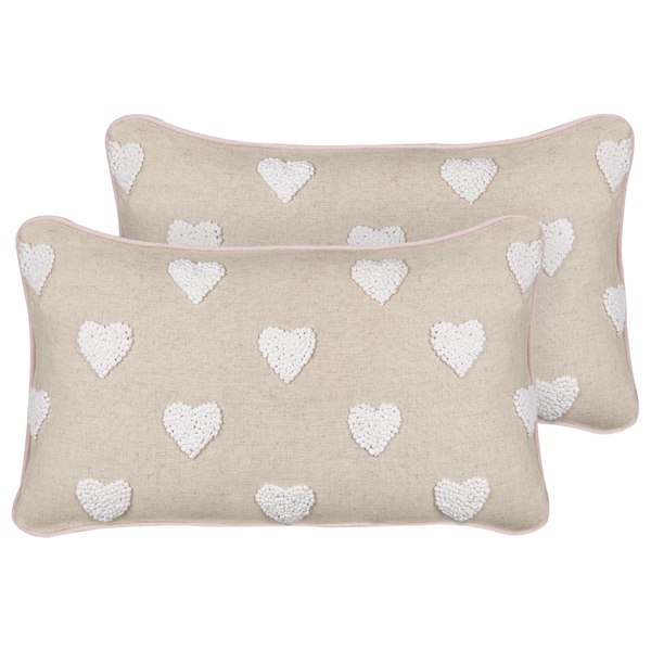 Dekokissen 2er Set GAZANIA Baumwolle 30 x 50 cm Beige