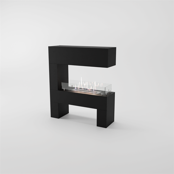 GLOW FIRE Ethanol Kamin 'Rogaland' | Ethanolofen in schwarz mit 3 Std. Brenndauer und 3 KW Heizleistung | BxHxT: 110x100x34 cm