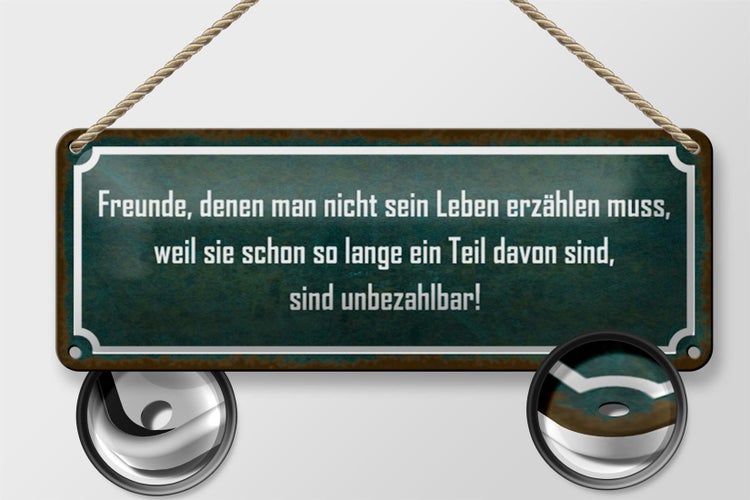 Blechschild Spruch 27x10cm Freunde sind unbezahlbar Dekoration