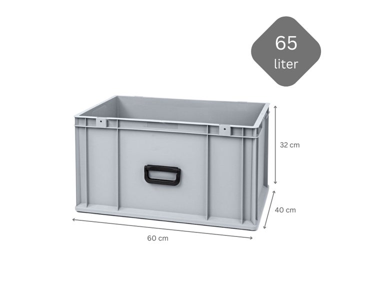 PROREGAL Spar Set 5x Eurobox Nextgen Portable Uno HxBxT 32 x 40 x 60 cm 65 Liter Eurobehälter Transportbox Transportbehälter Stapelbehälter