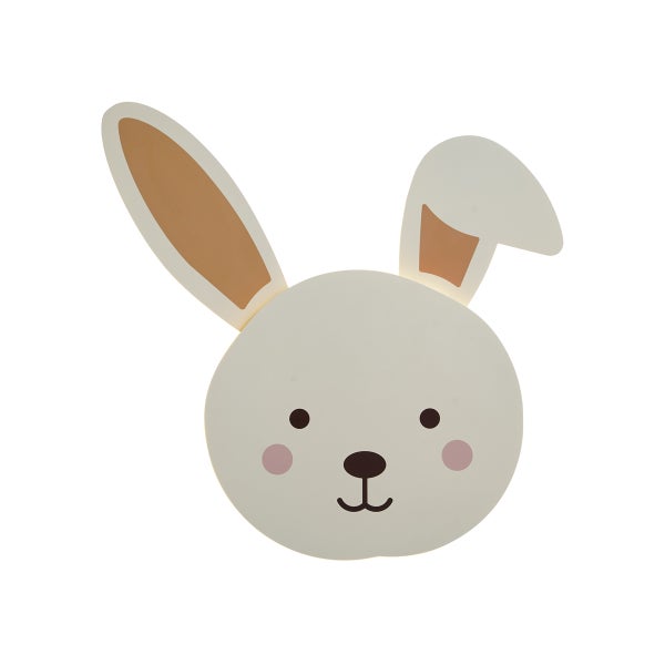 Wandleuchte in Form eines Hasenkopfes für das Kinderzimmer.