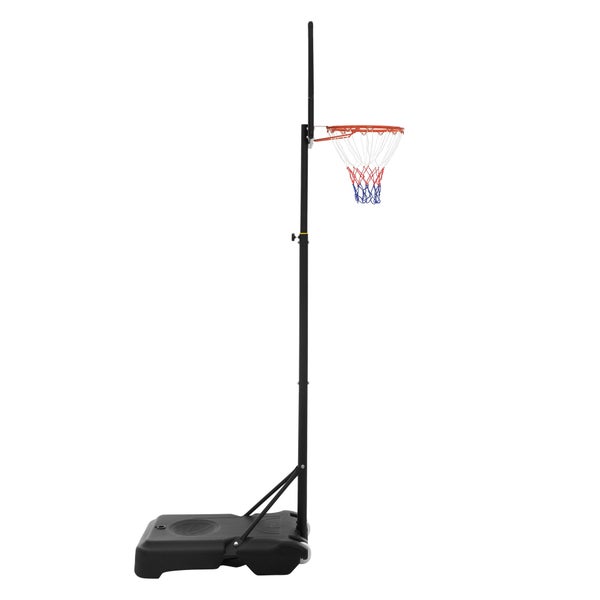 Hauki Basketballkorb-Set Outdoor mit Ständer, Rollen, Ball, Pumpe, Weiß, höhenverstellbar 156-210 cm, Basketballständer mobil, Korbanlage tragbar, befüllbar, Basketballanlage für Kinder/Erwachsene