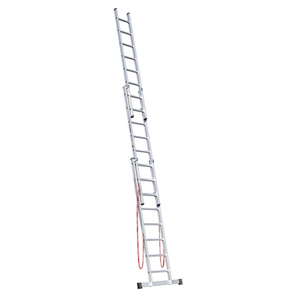 Ausgezogene Mehrzweckleiter aus Aluminium mit Sprossen