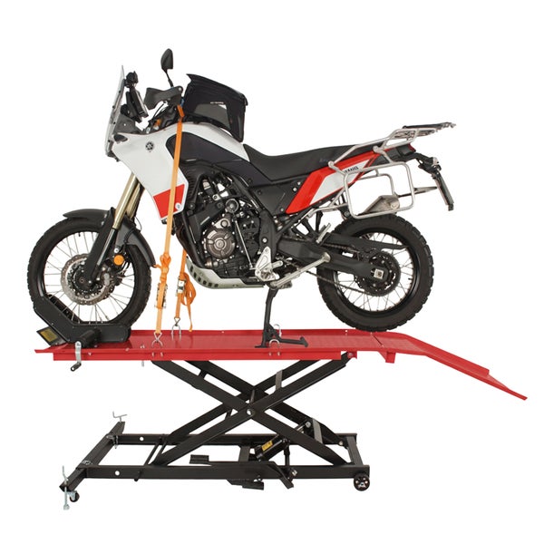 Motorrad auf einer Motorradhebebühne