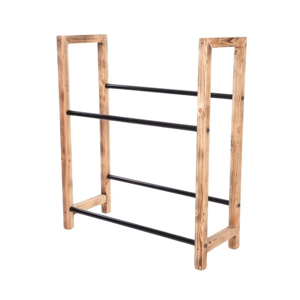 PROREGAL Getränkekistenregal HUNSRÜCK HxBxT 95x82x32cm 4 Kisten auf 2 Ebenen Massives Kiefernholz Gebrannt