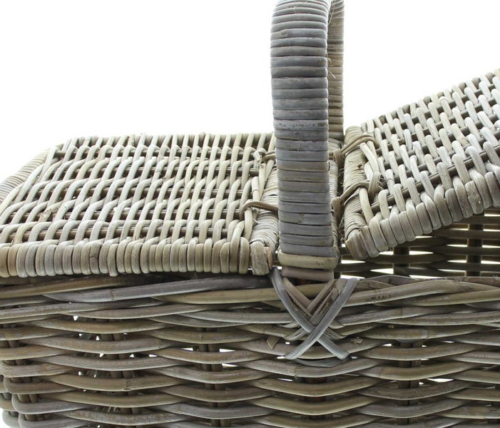 FRANK FLECHTWAREN | Picknickkorb Rattan, RATTAN, 50 x 35 x 25, GH 40 cm