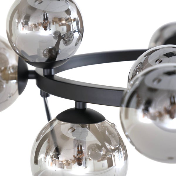 Lucande Pendelleuchte Naelen (Modern) in Schwarz aus Metall (11 flammig, G9) - Glas Hängelampe Esstischlampe Hängeleuchte Wohnzimmerleuchte