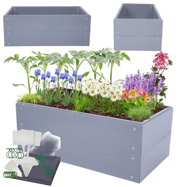 Hochbeete Growline Plast HxBxT 41x110x60 cm 2 Ebenen Kunststoff Grau