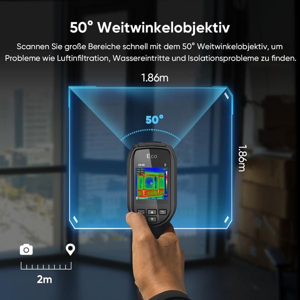 Hikvision DS-2TP31B-3AUF Wärmebildkamera – Professionelles Fiebermessgerät, Kontaktloses Temperaturmessgerät für Körpertemperatur, 160x120 Pixel, Fieberthermometer für Stirn, Präzise Messung für Gesundheit & Sicherheit